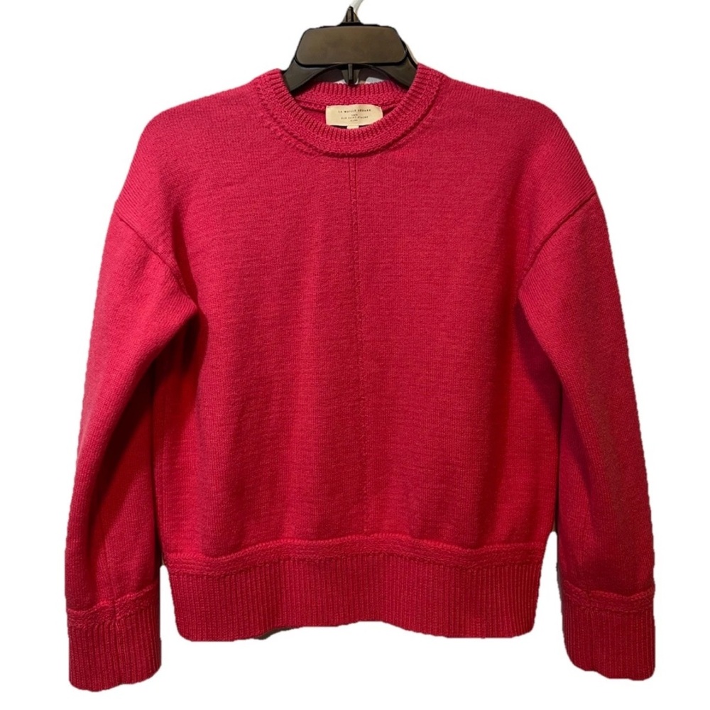 Sezane Merino Wool Crew Neck Pink Pullover Sweater Size Medium